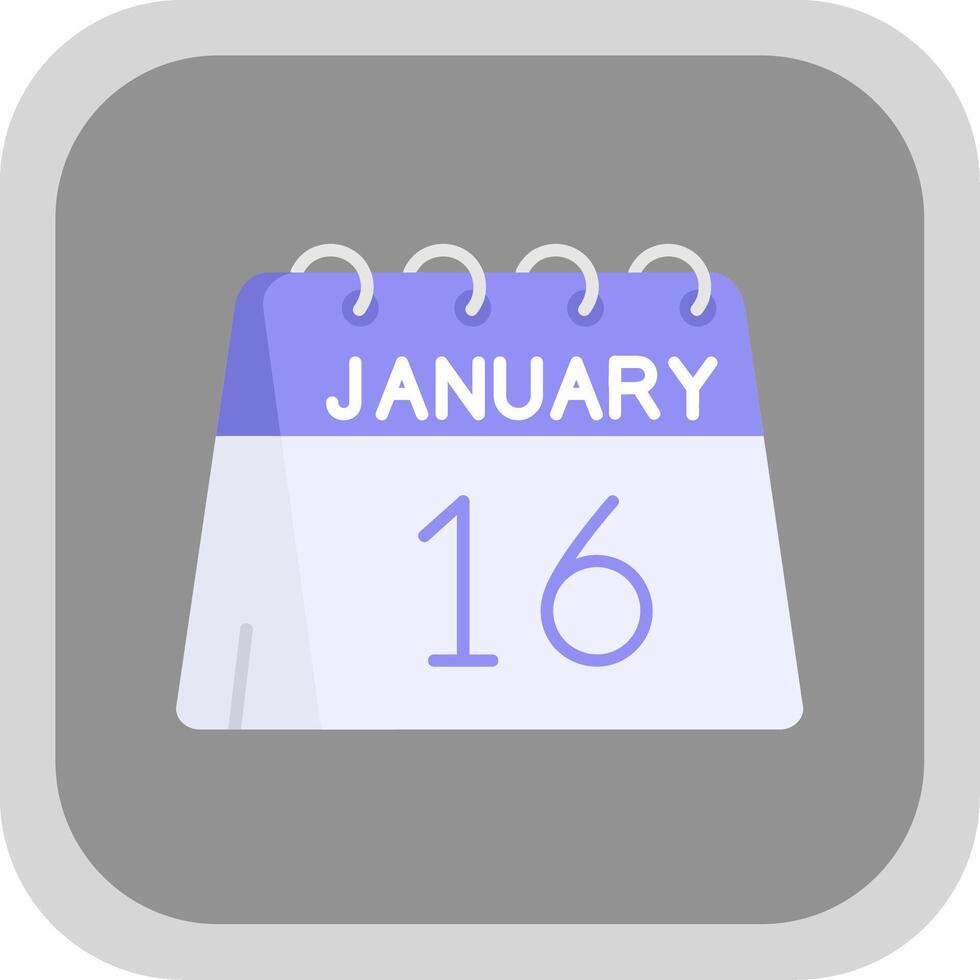 16 .. von Januar eben runden Ecke Symbol vektor