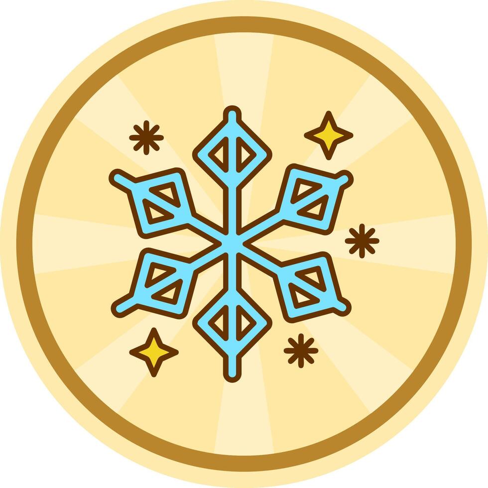 vinter- komisk cirkel ikon vektor