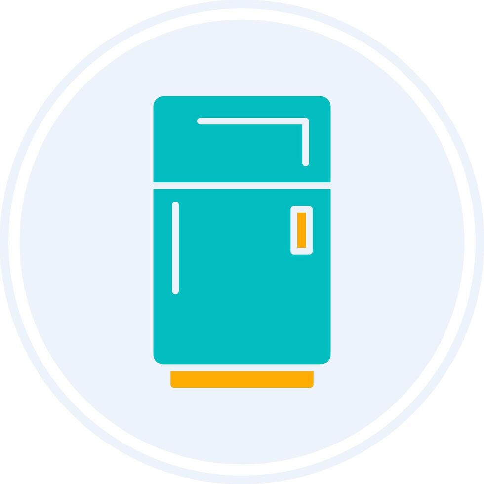 kylskåp glyf två Färg cirkel ikon vektor