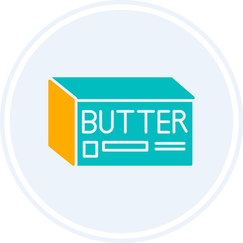 Butter Glyphe zwei Farbe Kreis Symbol vektor