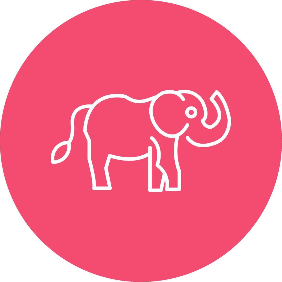 Elefant Linie Kreis Farbe Symbol vektor