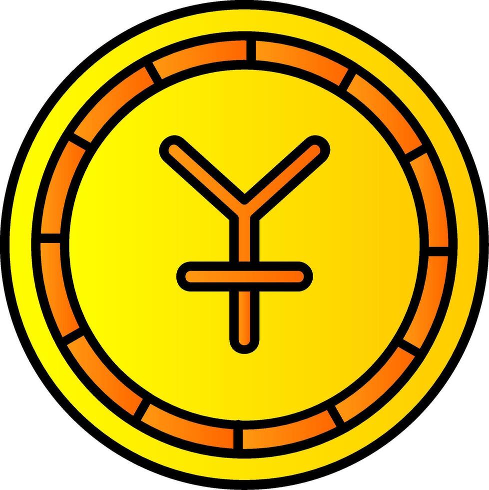 Yen gefüllt Gradient Symbol vektor
