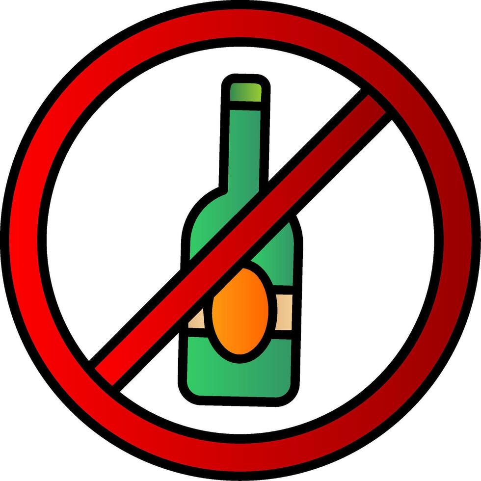 Nein Alkohol gefüllt Gradient Symbol vektor