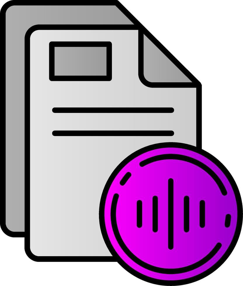 audio fylld lutning ikon vektor