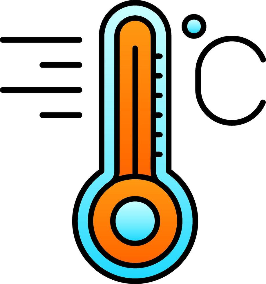 Temperatur gefüllt Gradient Symbol vektor