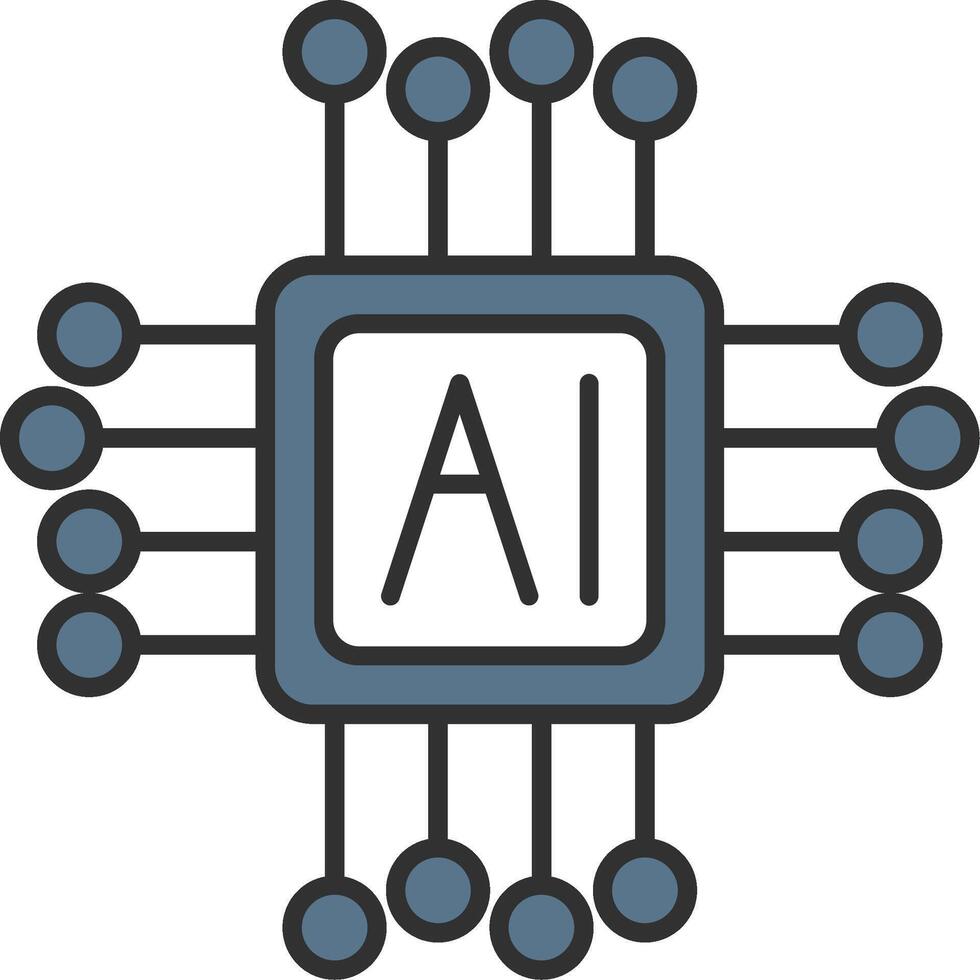 ai Linie gefüllt Licht Symbol vektor