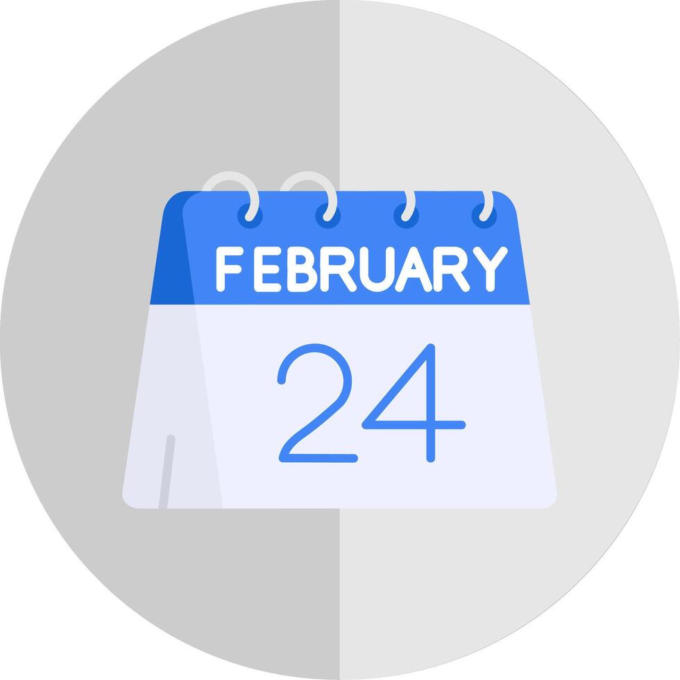 24:e av februari platt skala ikon vektor