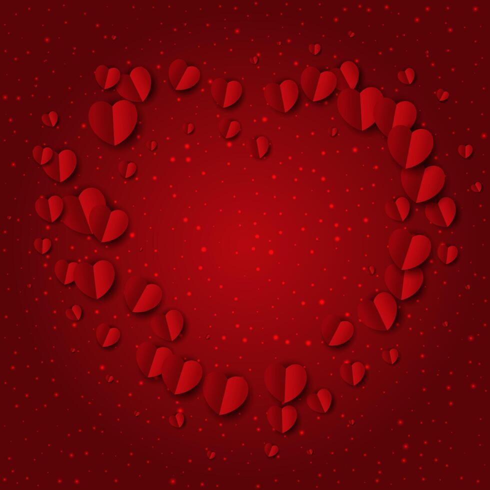 elegant Valentinsgrüße Tag Hintergrund mit Herz geformt Rand vektor