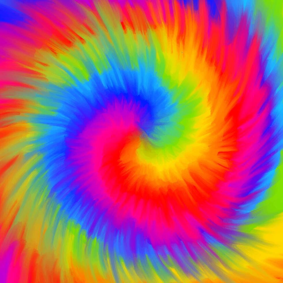 Hand gemalt Regenbogen farbig Strudel Krawatte Farbstoff Hintergrund vektor