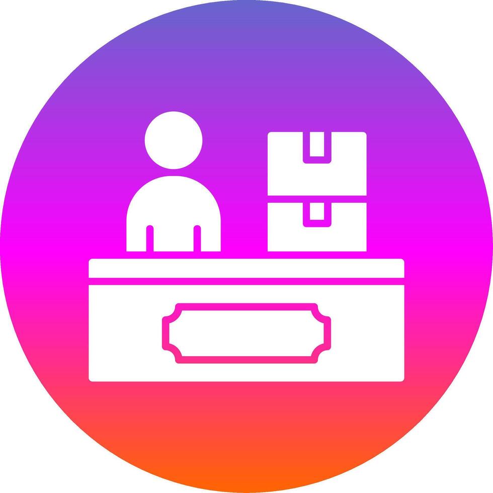 Check-In Glyphe Gradient Kreis Symbol vektor