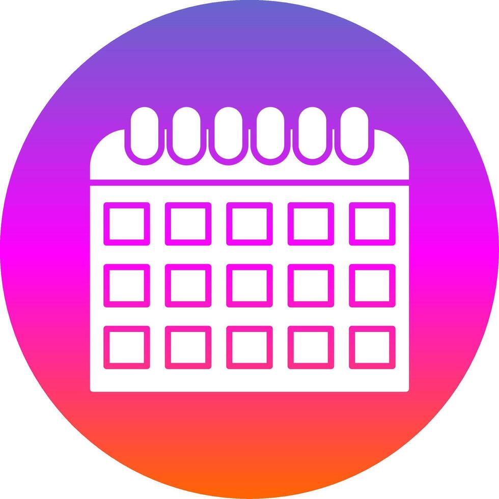 kalender glyf lutning cirkel ikon vektor