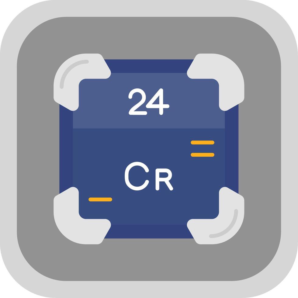 Chrom eben runden Ecke Symbol vektor