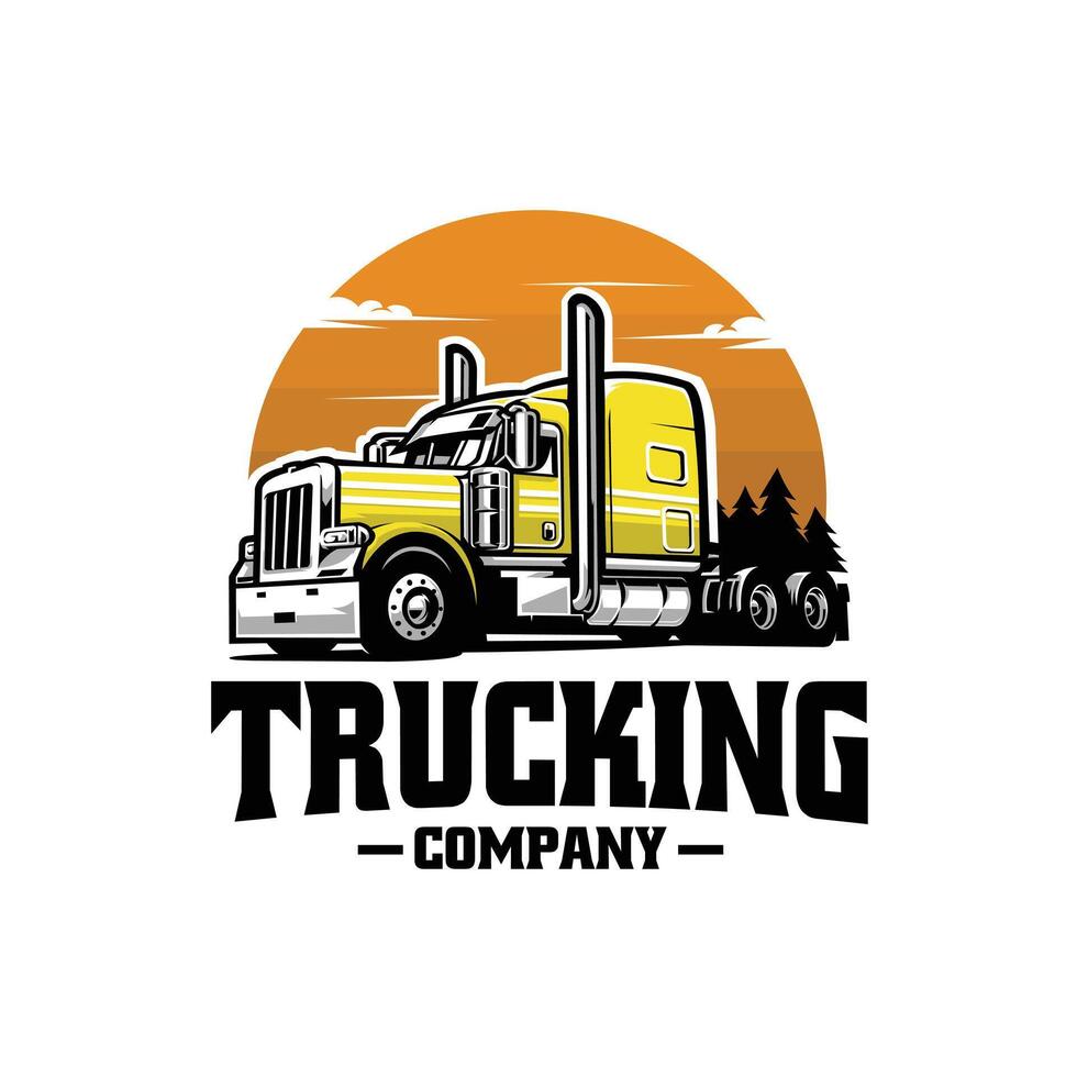 lastbilstransporter företag logotyp vektor konst illustration isolerat. bäst för lastbilstransporter och frakt relaterad industri
