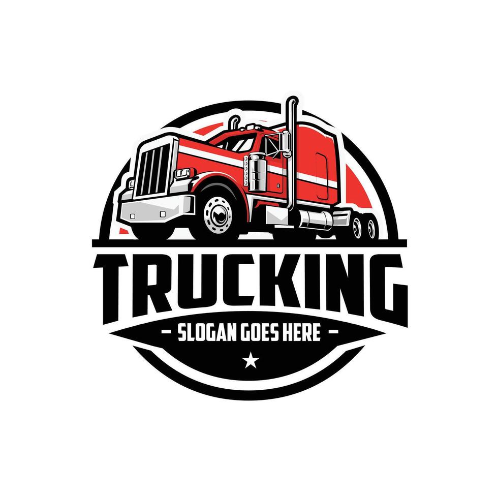 lastbilstransporter företag emblem logotyp vektor isolerat. redo tillverkad logotyp mall uppsättning. bäst för lastbilstransporter och frakt relaterad logotyp
