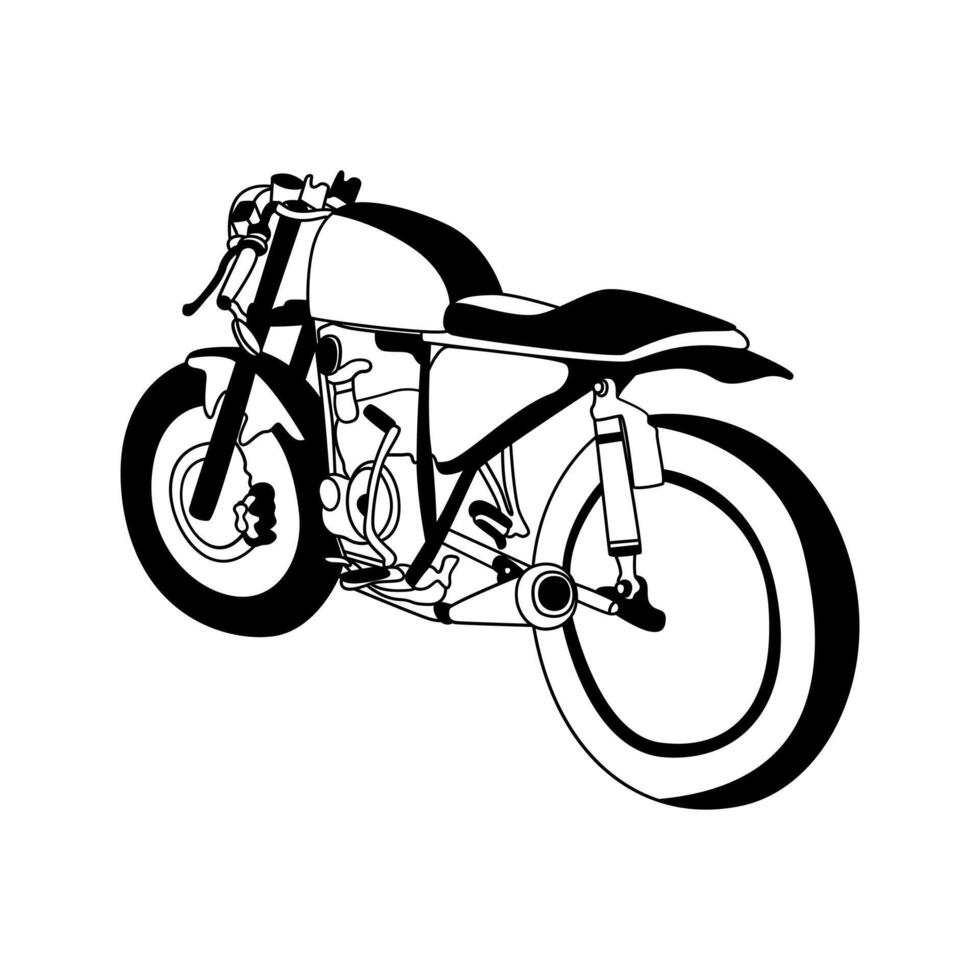 Caferacer Motorrad Linie Kunst vektor
