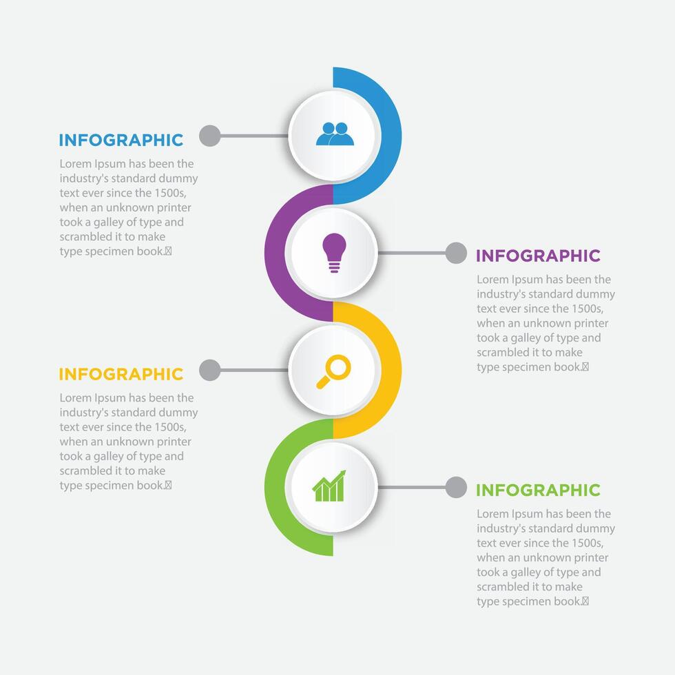 Infografik Vorlage Design 4 Schritt mit Symbol vektor