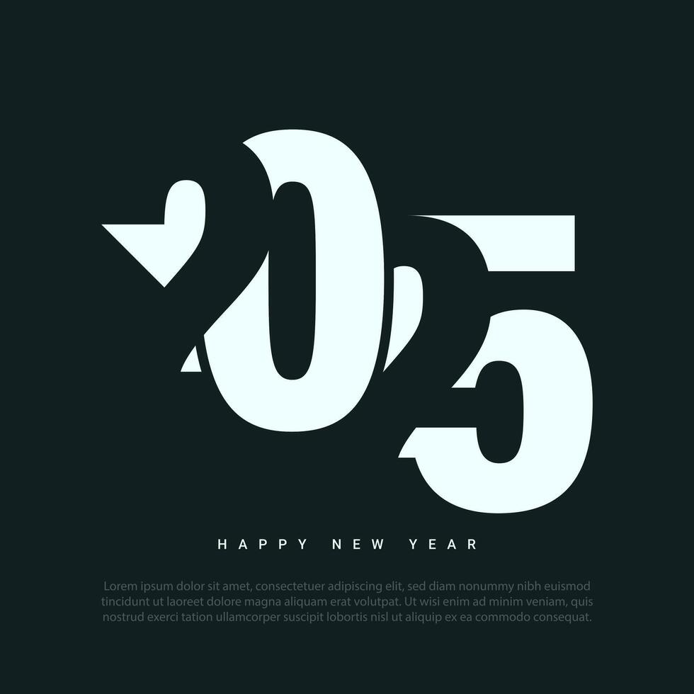 2025 Lycklig ny år logotyp text design. vektor