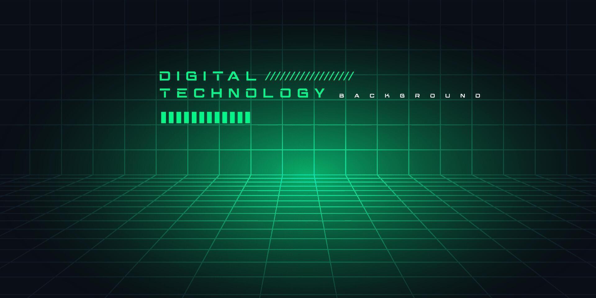 Technologie Digital futuristisch Internet Netzwerk Verbindung schwarz Grün Hintergrund, dunkel abstrakt Cyber Information Kommunikation, ai groß Daten Wissenschaft, Innovation Zukunft Technik Linie Illustration Vektor 3d