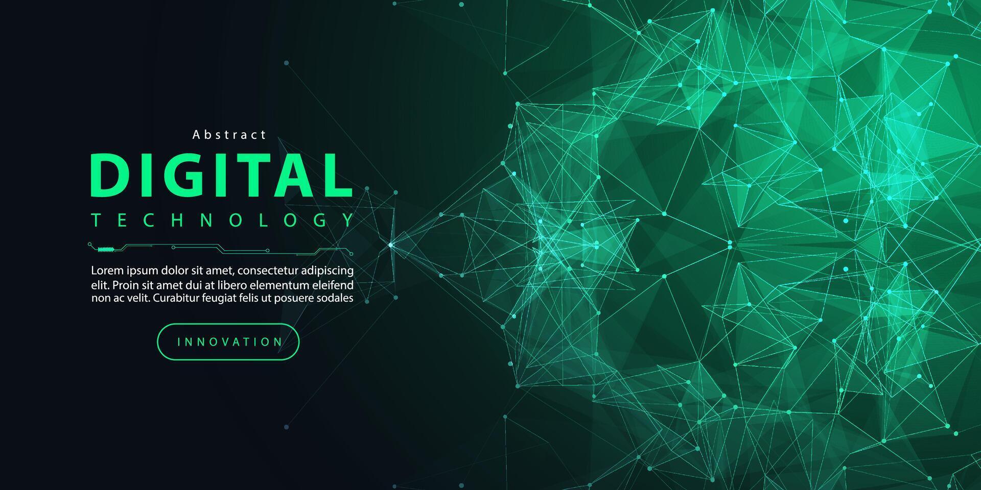 teknologi digital trogen internet nätverk förbindelse svart grön bakgrund, blå abstrakt cyber information kommunikation, ai stor data vetenskap, innovation framtida tech linje illustration vektor 3d