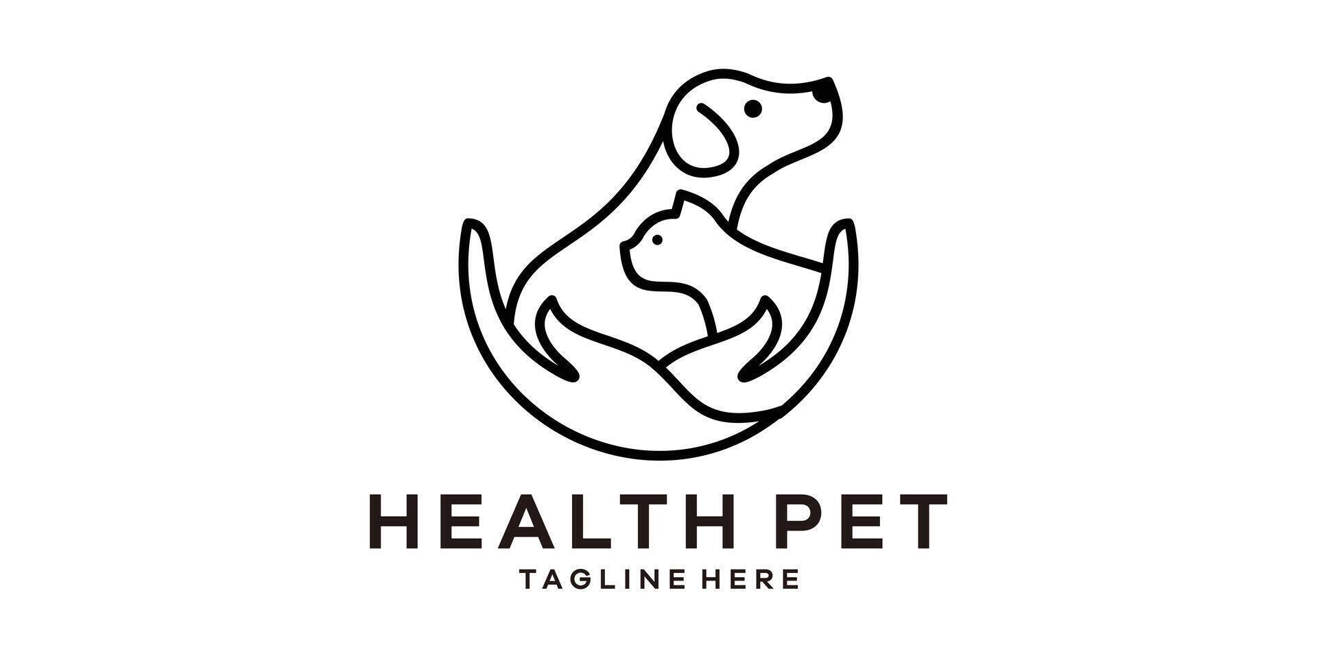 Logo Design Gesundheit Tierpflege Haustier, Logo Design Vorlage Symbol Idee. vektor