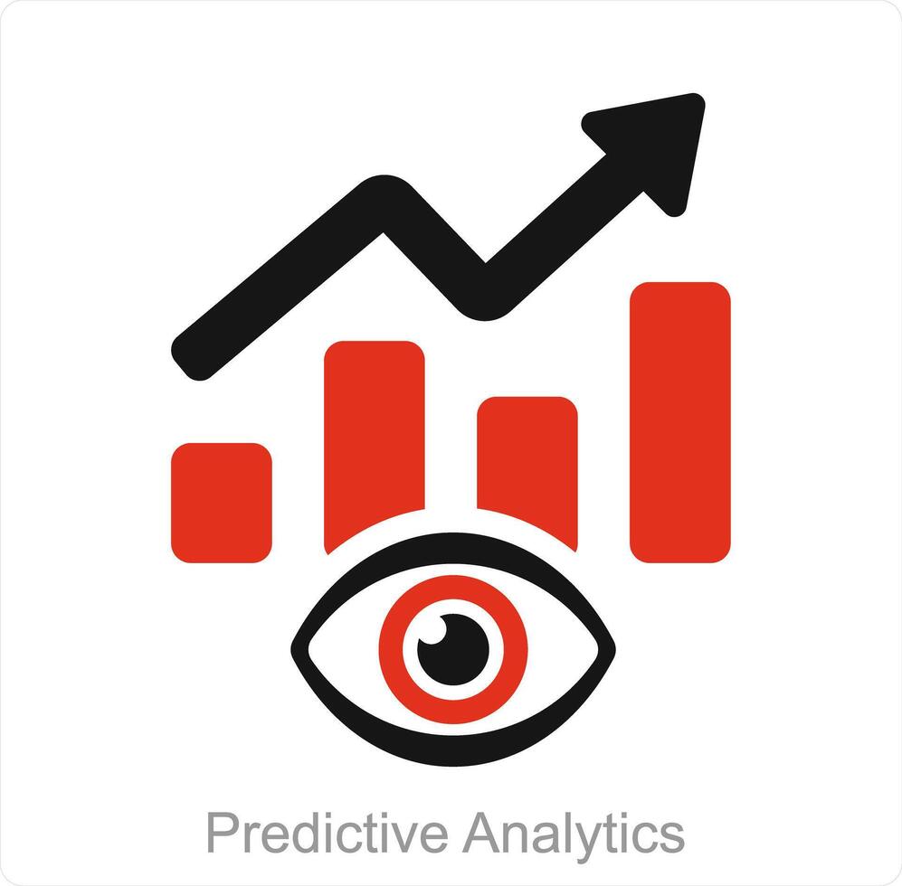 prediktiv analys och analys ikon begrepp vektor