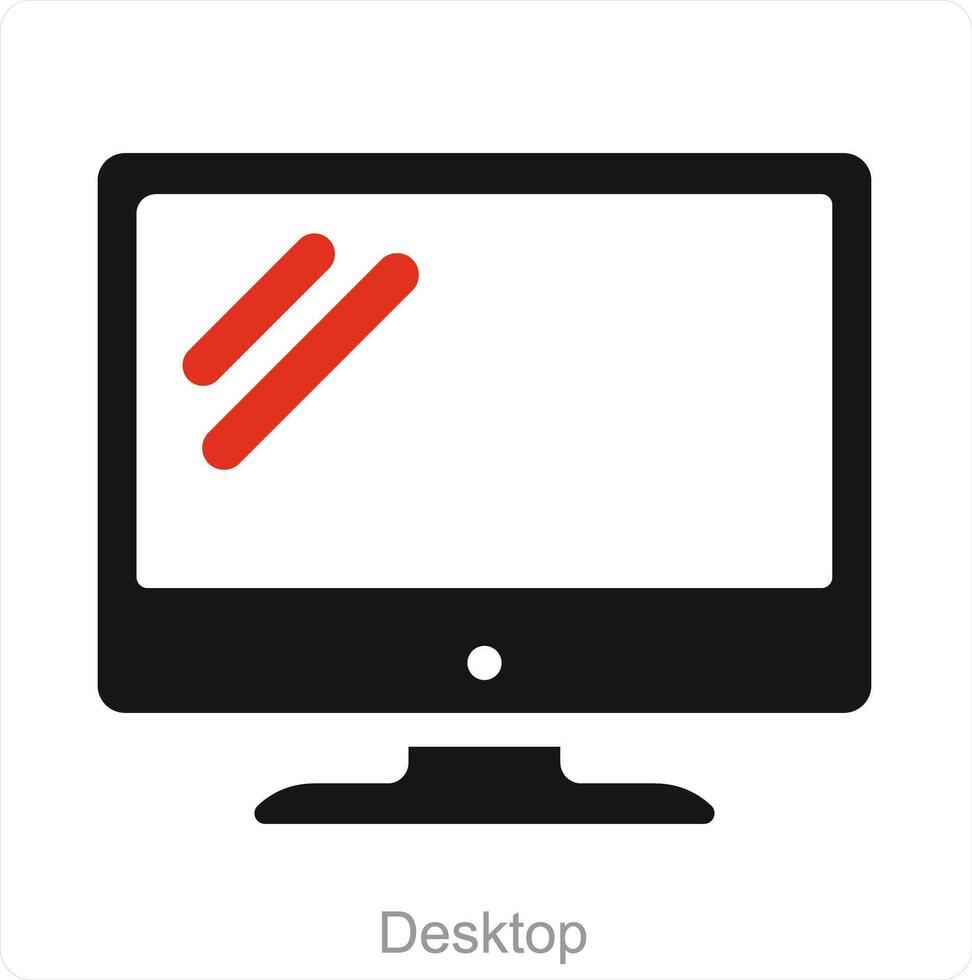 Desktop und Bildschirm Symbol Konzept vektor