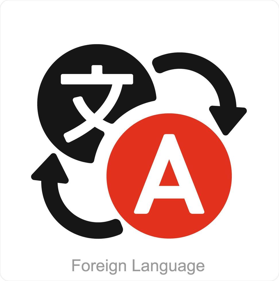 utländsk språk och inlärning ikon begrepp vektor