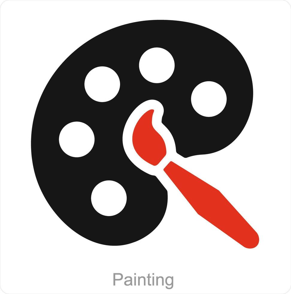målning och konstnär ikon begrepp vektor
