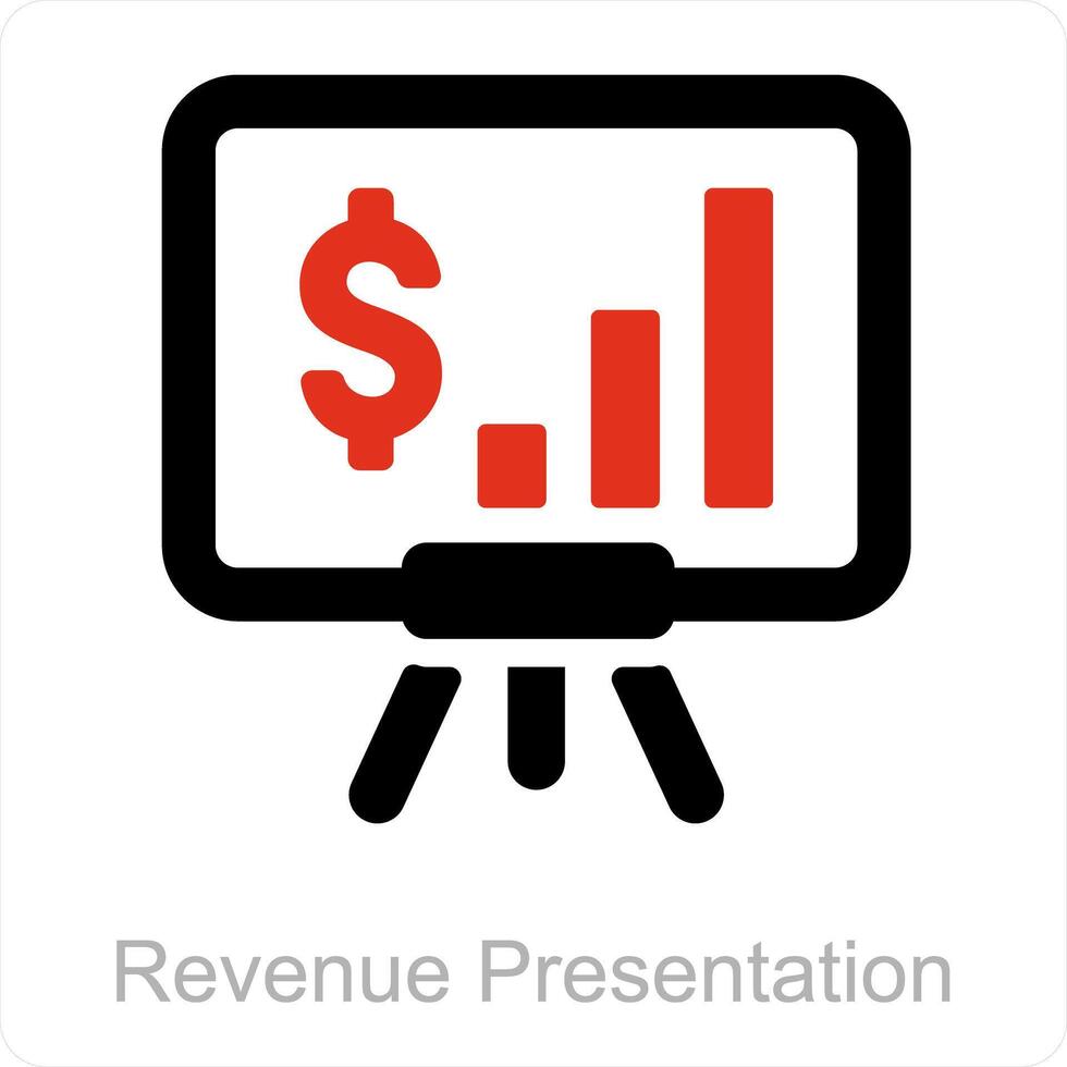 inkomst presentation och analys ikon begrepp vektor