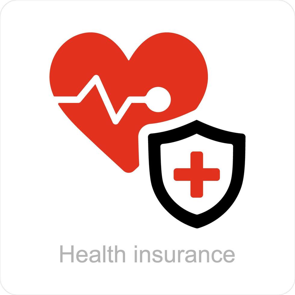 hälsa försäkring och försäkring ikon begrepp vektor