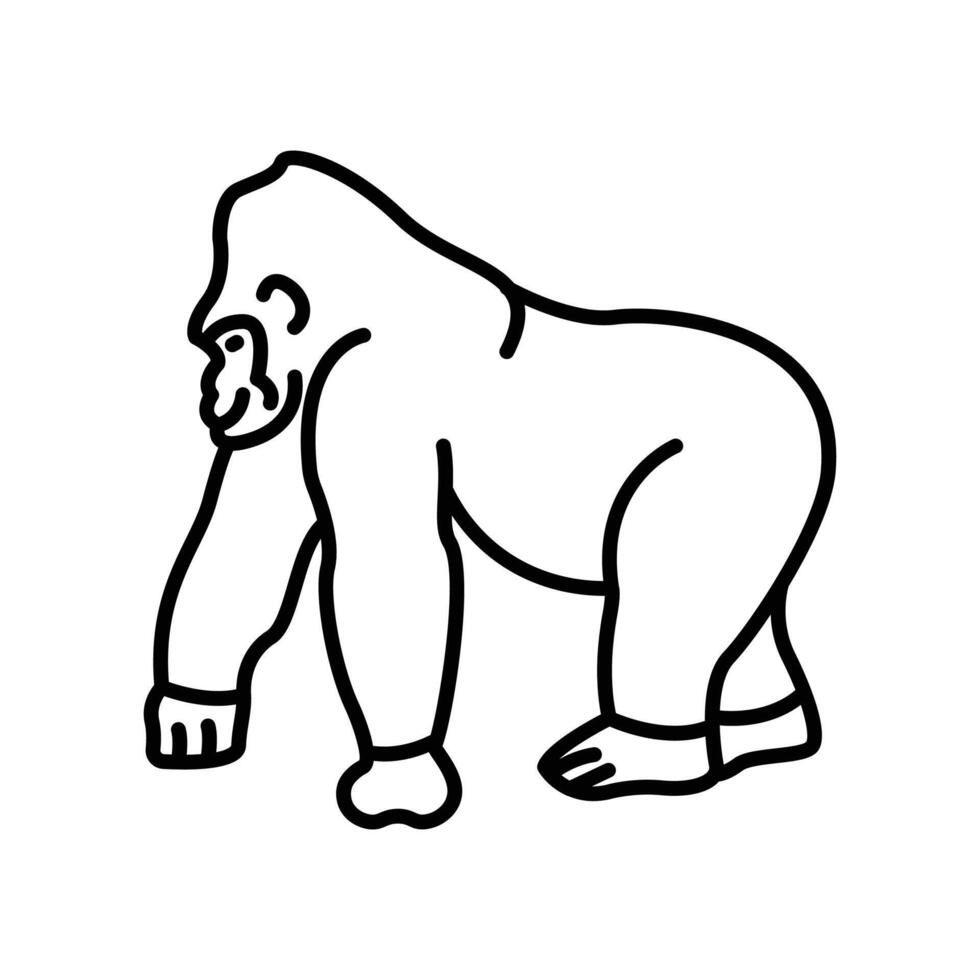 Gorilla Symbol. Gliederung Symbol vektor