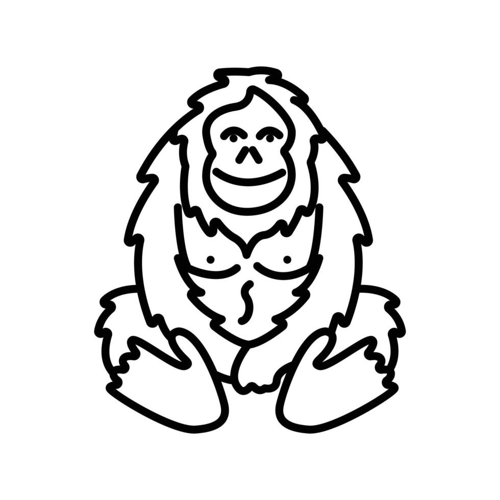 Orang-Utan Symbol. Gliederung Symbol vektor