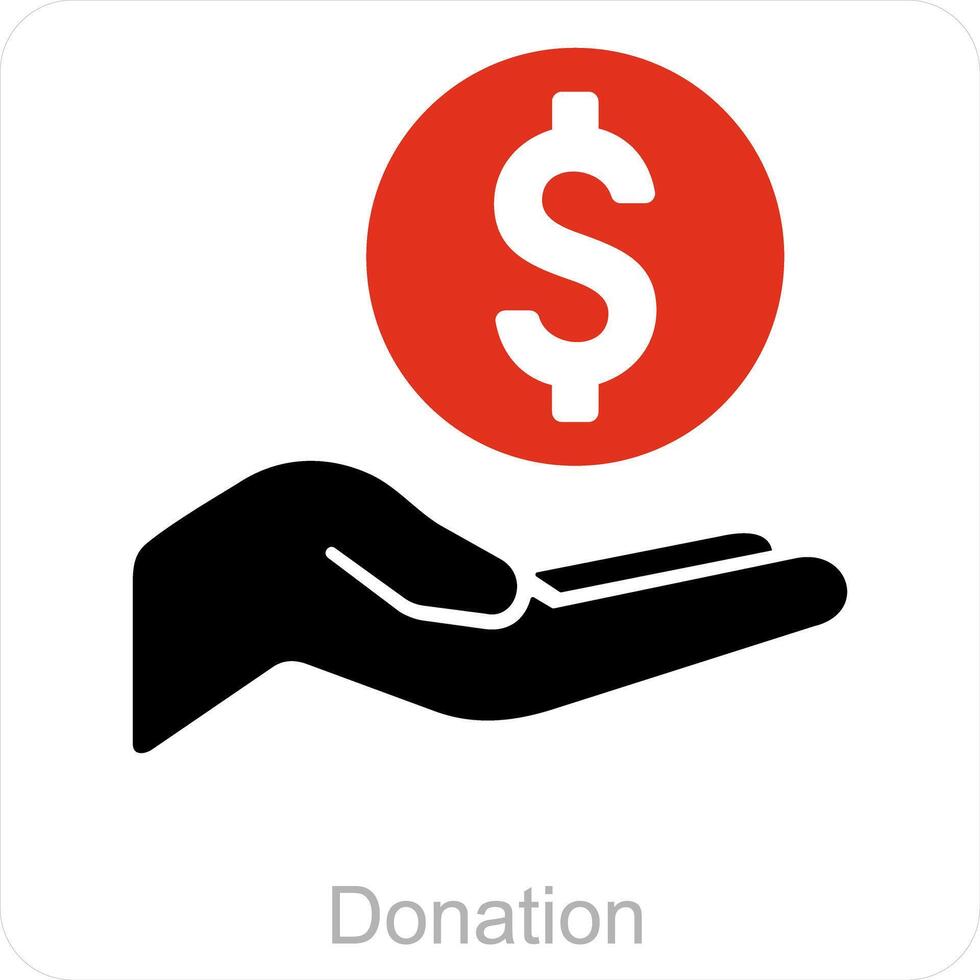 donation och ikon begrepp vektor