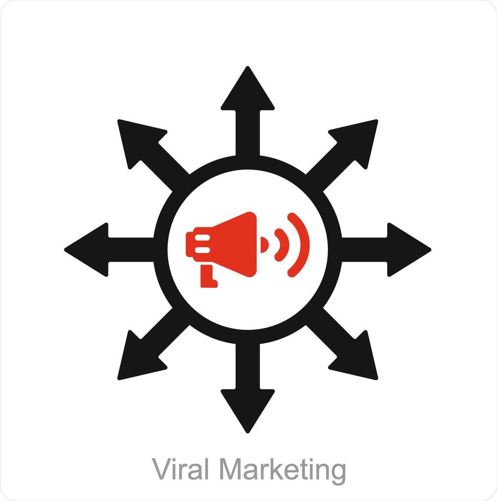 viral marknadsföring och annons ikon begrepp vektor