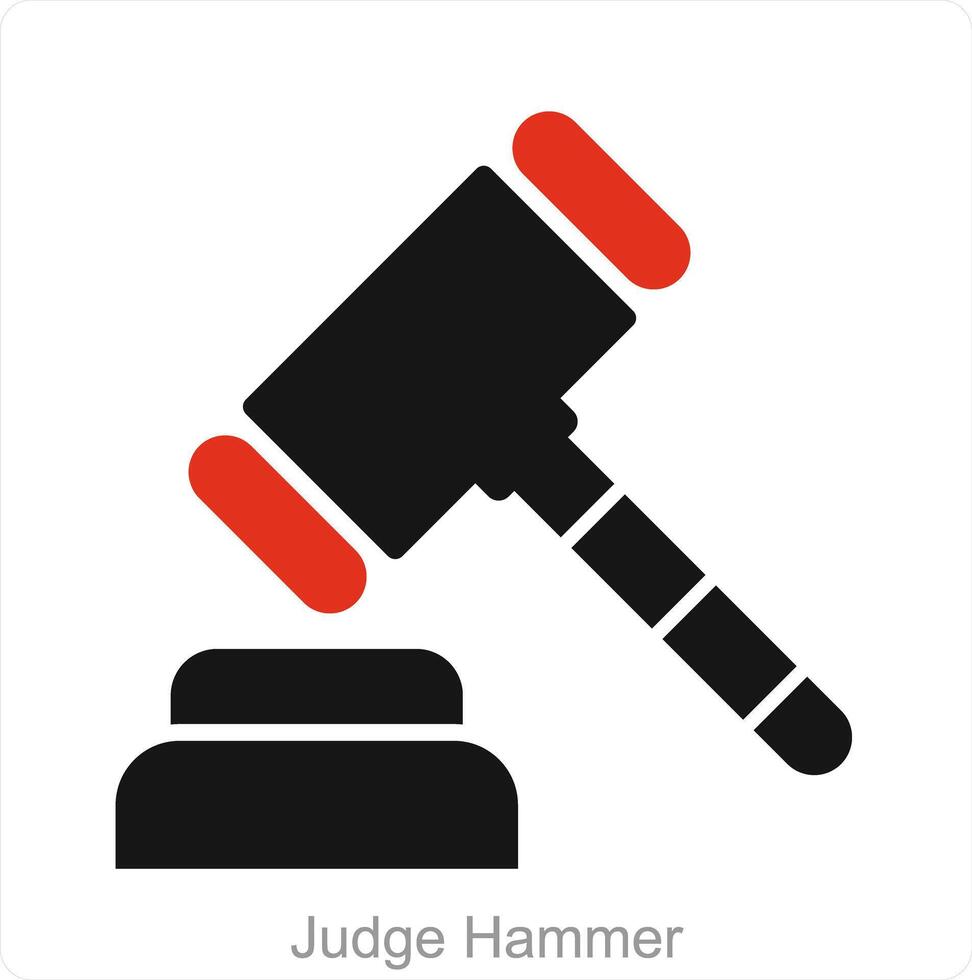 Richter Hammer und Gesetz Symbol Konzept vektor
