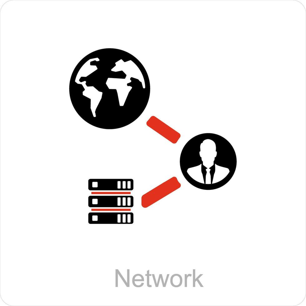 nätverk och förbindelse data ikon begrepp vektor