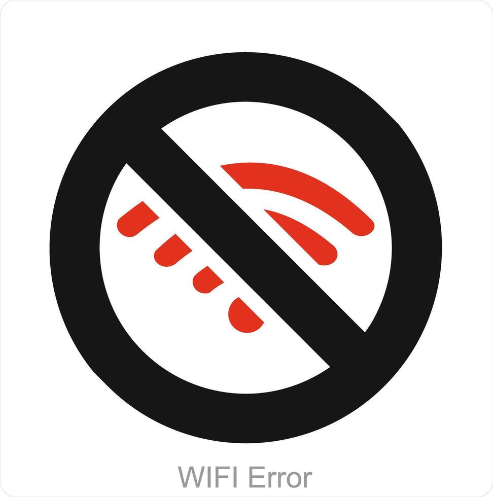 W-lan Error und W-lan Symbol Konzept vektor