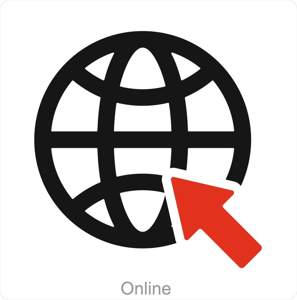 online und Internet Symbol Konzept vektor