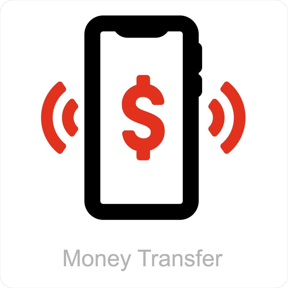 Geld Transfer und Kasse Symbol Konzept vektor