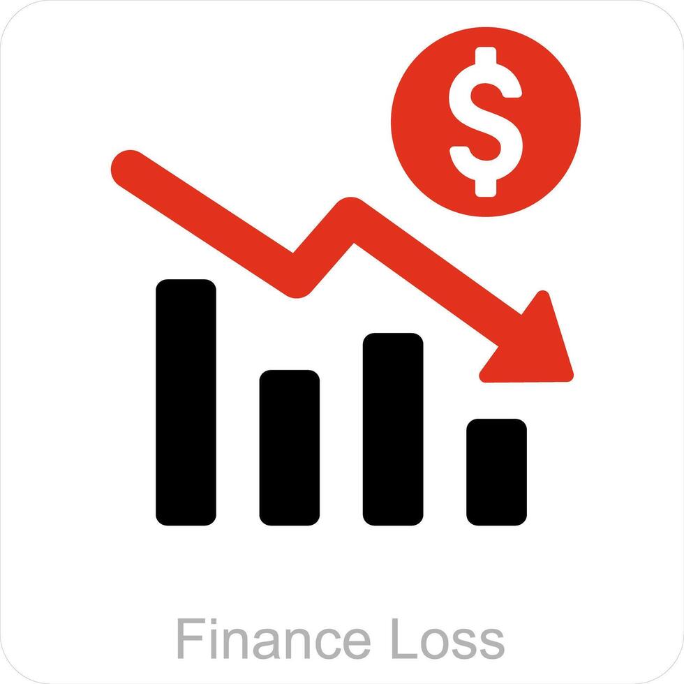 finansiell förlust och företag förlust ikon begrepp vektor