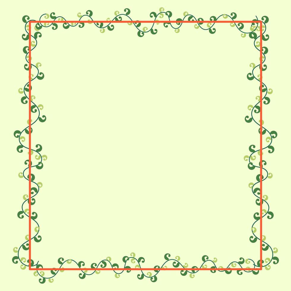Platz Rahmen mit Kriechpflanze und Grün Blätter vektor