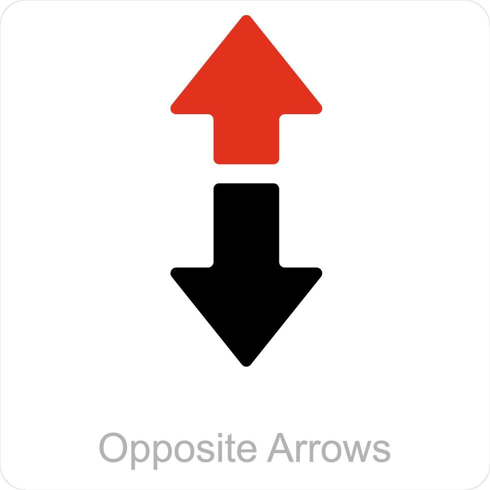 Gegenteil Pfeile und Diagramm Symbol Konzept vektor