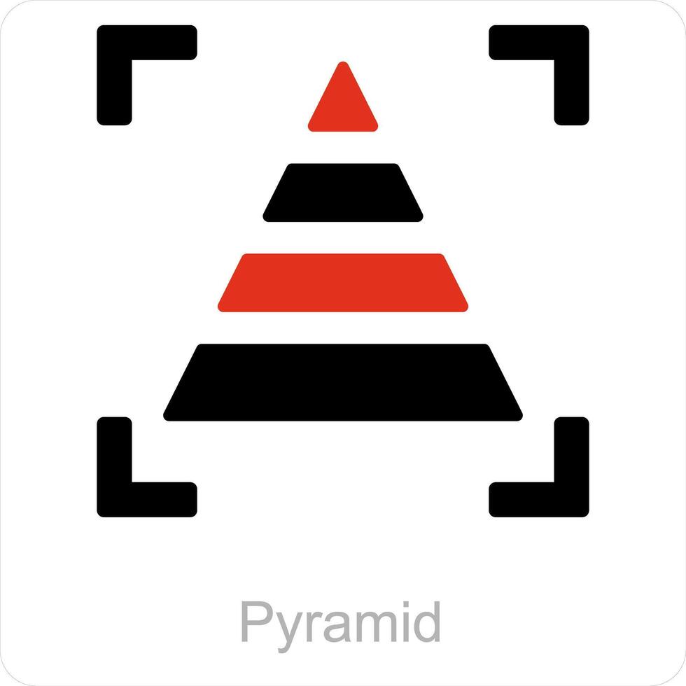 pyramid och diagram ikon begrepp vektor