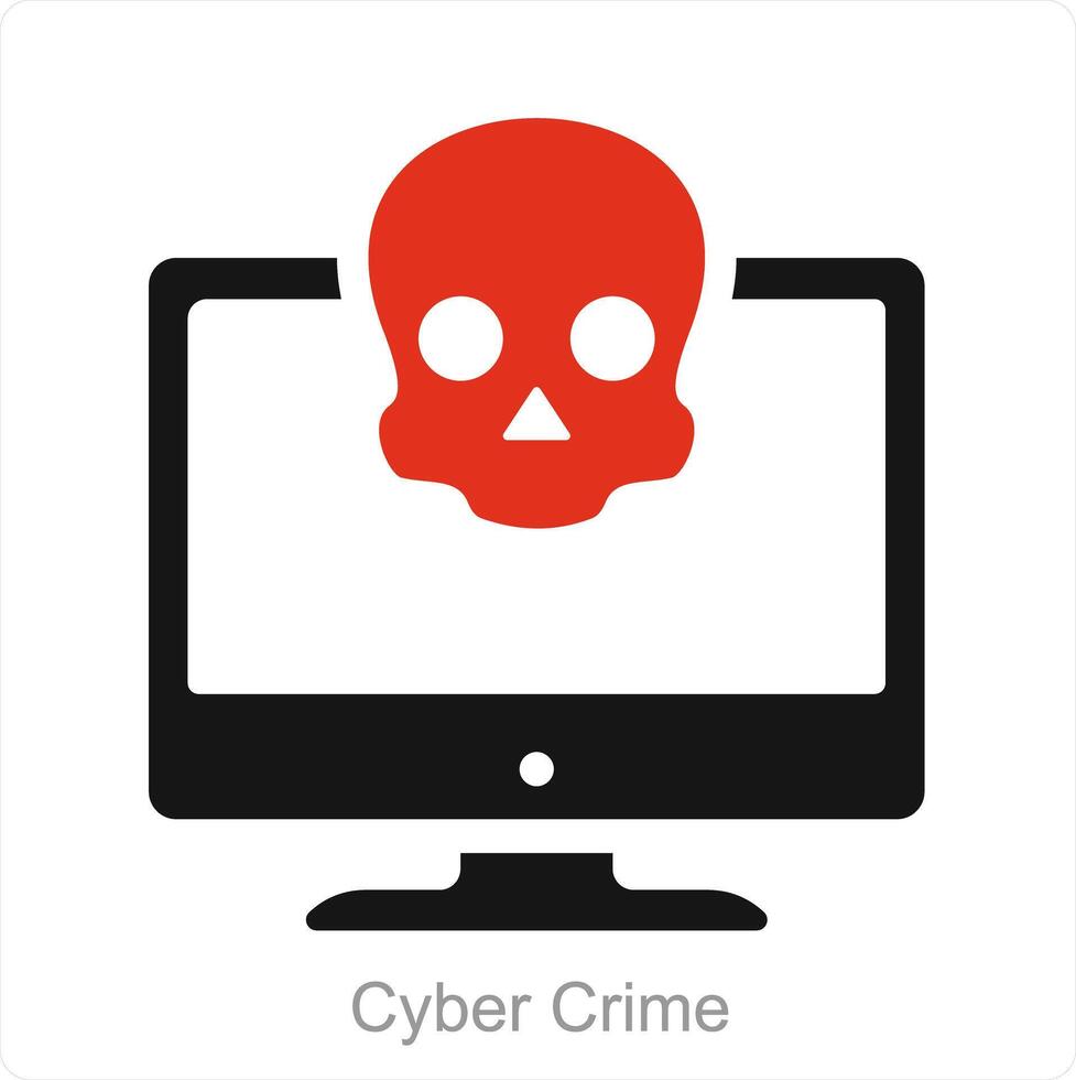 Cyber Verbrechen und online Verbrechen Symbol Konzept vektor