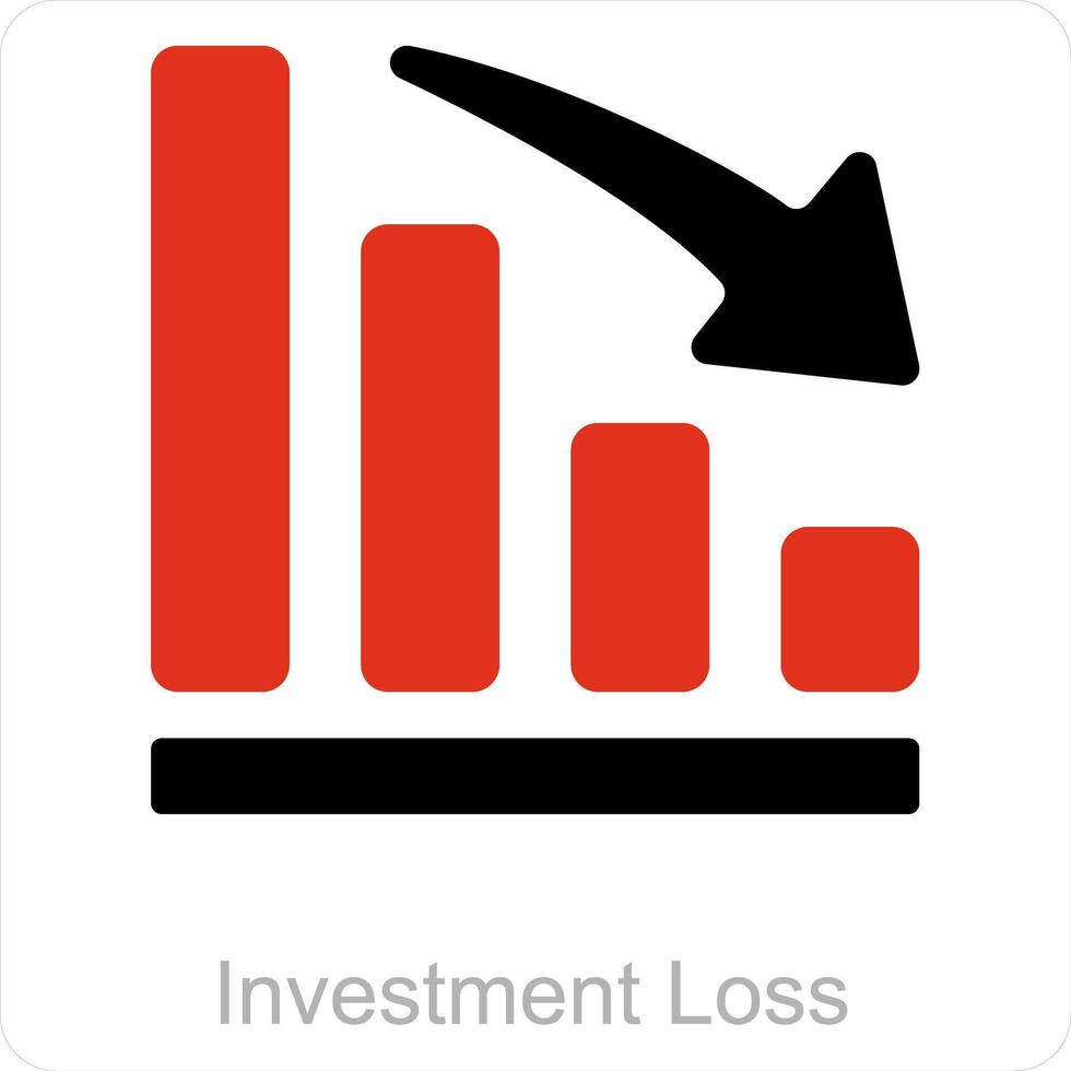 Investition Verlust und Diagramm Symbol Konzept vektor