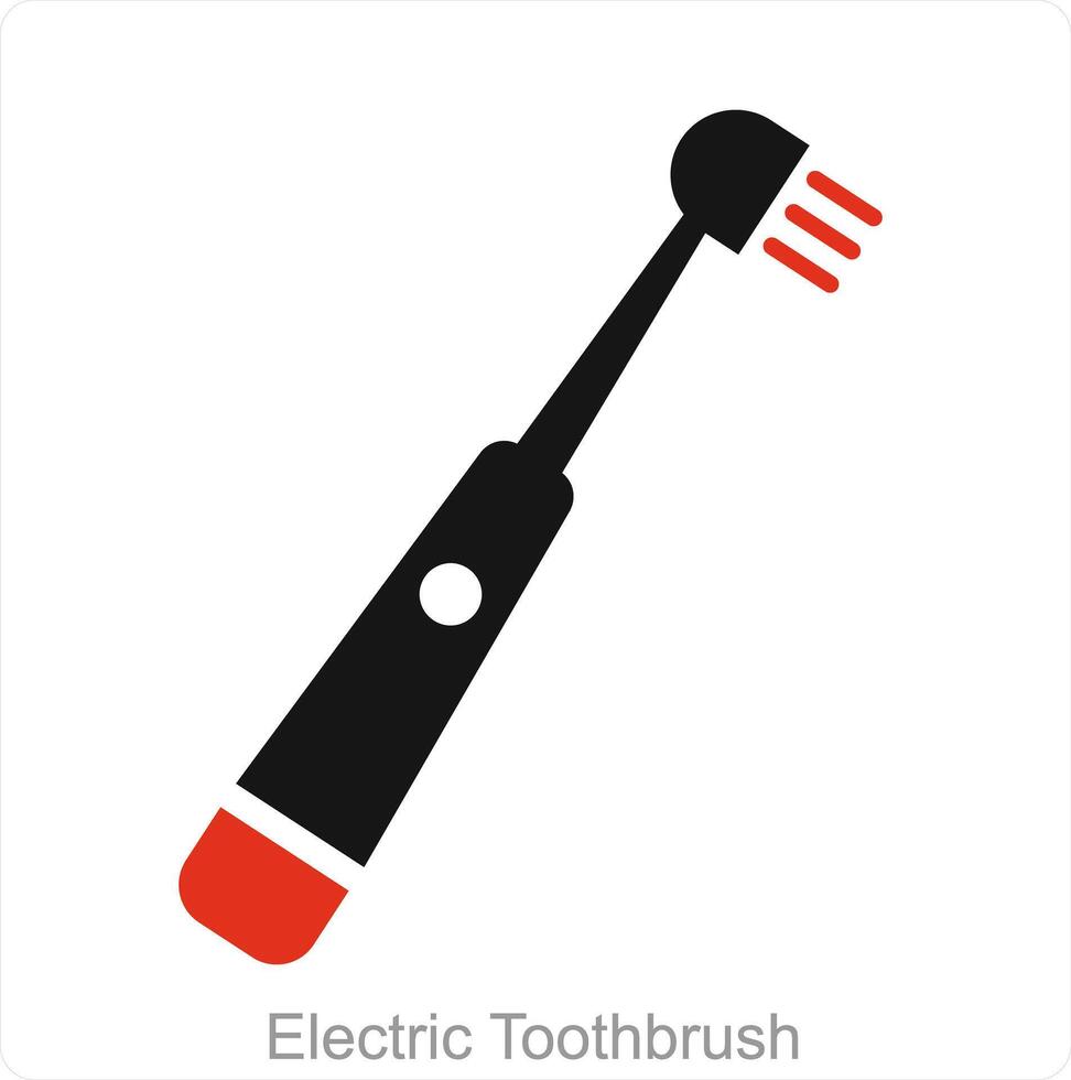 elektrisch Zahnbürste und Dental Symbol Konzept vektor