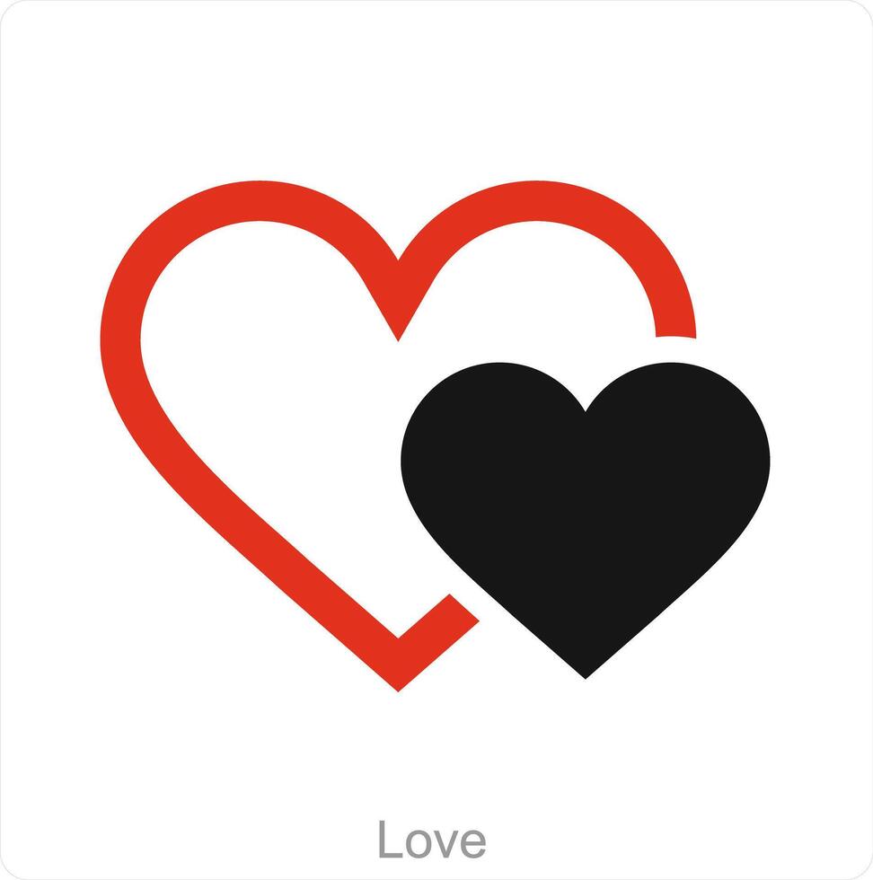 Liebe und Herz Symbol Konzept vektor