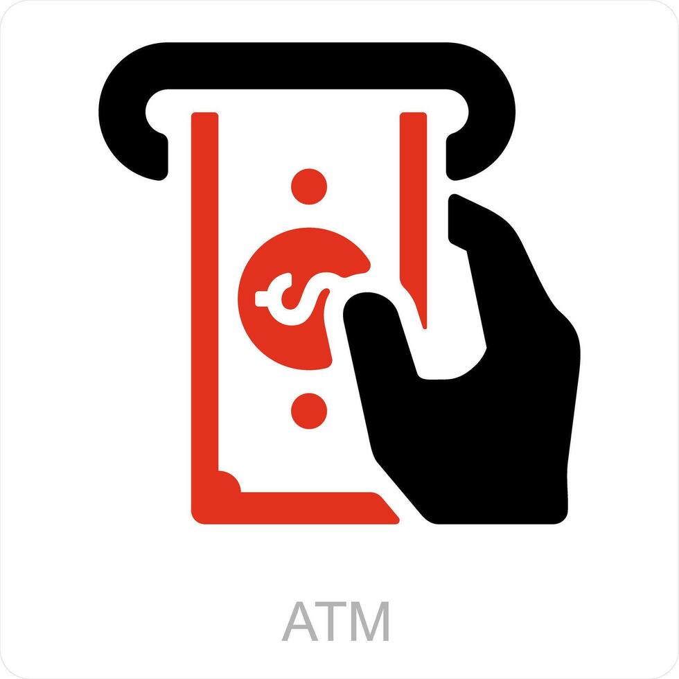 Geldautomat und Anzahlung Symbol Konzept vektor