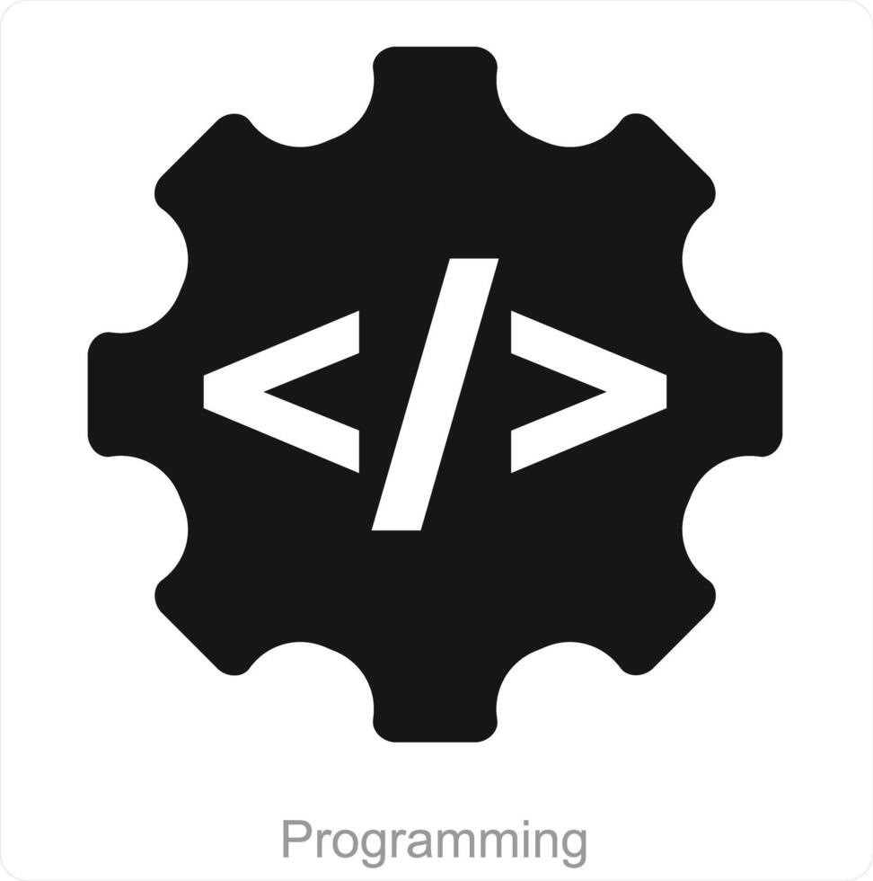 programmering och koda ikon begrepp vektor