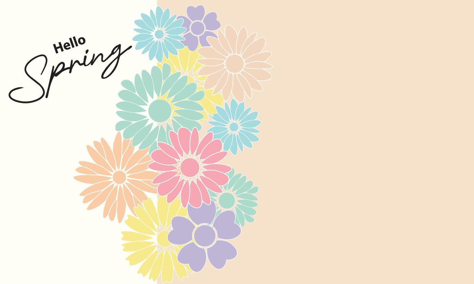 Frühling abstrakt Vektor Hintergründe mit Blumen, Kunst Illustration zum Karte, Banner, Einladung, Sozial Medien Post, Poster, Werbung.